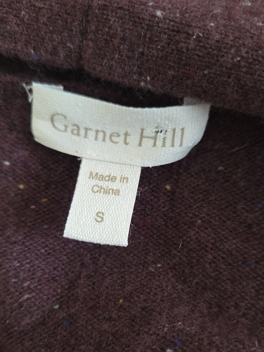 Garnet Hill Eggplant Cashmere Cardigan  S - Picture 5 of 6